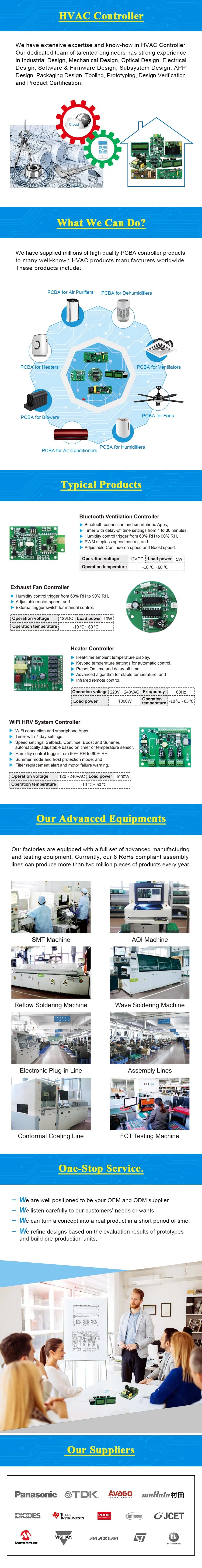 Exhaust Fan PCBA Ventilator PCB Assembly Delay off Timer Function